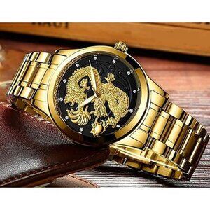 Mens Gold Luxury Business Watch